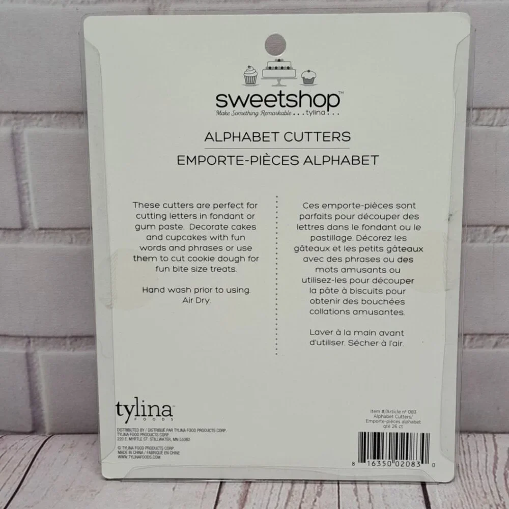 Sweetshop Tylina Mini 1" Alphabet Fondant/Paste Cutters 26 Pieces New in Package - Picture 3 of 5